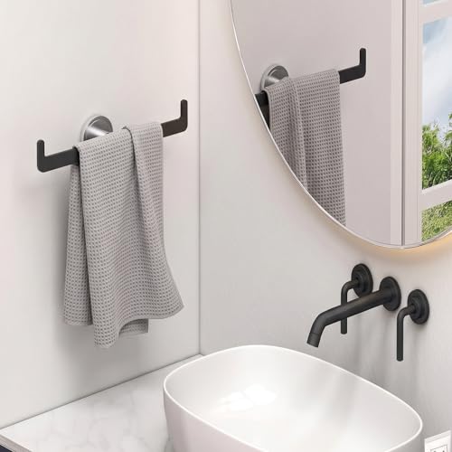Image of USF Multifunction Napkin Holder for Washbasin, Stainless Steel Napkin Hanger, Wall Mounted Towel Ring for Kitchen & Dining Area, Rust Resistant Surface & Smooth Edges, Black Finish