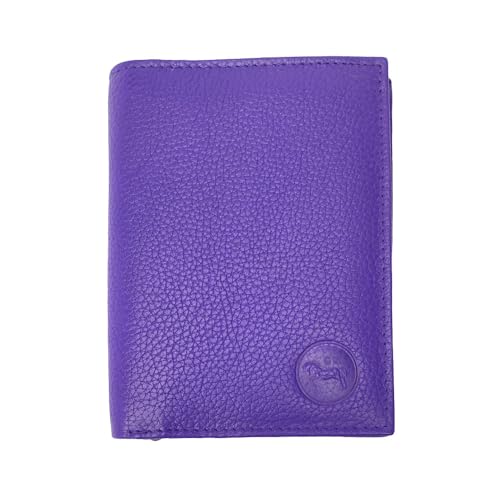 LOLUNA® Petit Portefeuille Classique en Cuir Vachette, Souple et Compact, 2 Volets Pratique pour Placer permis - identité - Cartes - Billet - Monnaie - Idée...