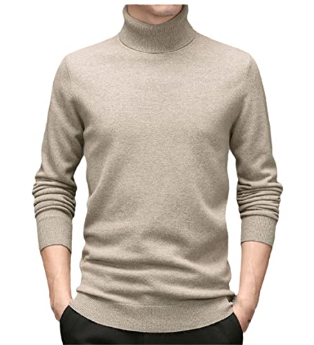Pull en coton mélangé pour homme col roulé coupe ajustée élégante taille S