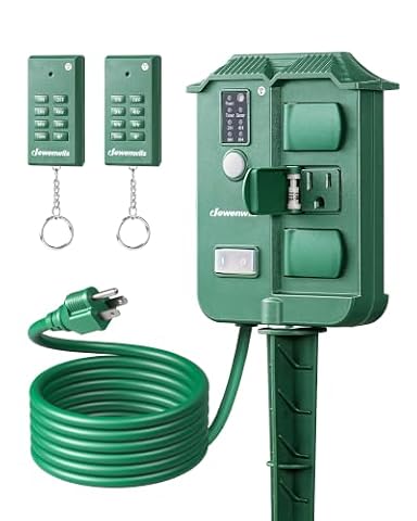 DEWENWILS&EDISHINE DEWENWILS Outdoor Power Stake Timer, Dusk to Dawn Timer with 2 Remotes — $23.39 (10% off)