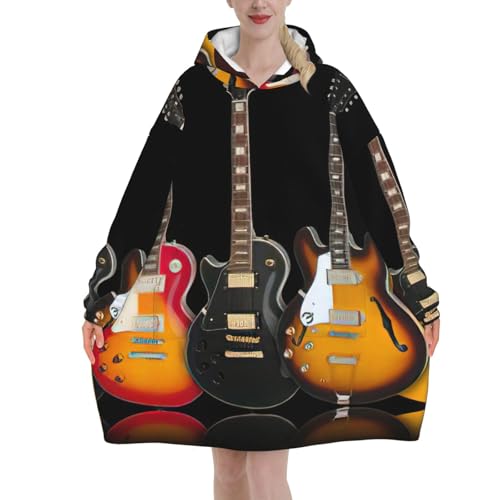 Couverture à capuche guitare pour ne plus jamais avoir froid sur le canapé