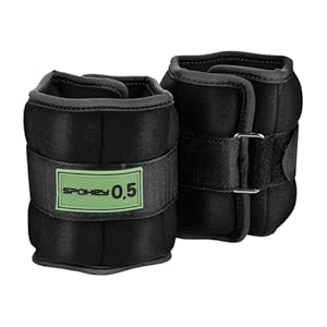 Spokey Form 2 x 0,5 kg / 1 kg / 1,5 kg / 2 kg / 3 kg poids pour poignets – Poids réglable sur les chevilles pour bras ou jambes – Noir
