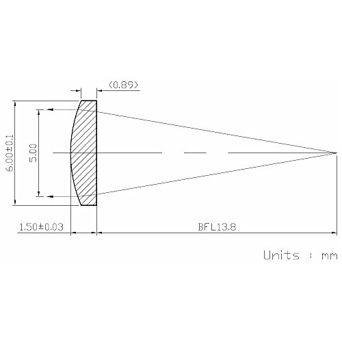 Image of AC138 Laser Diode Collimator Lens -O6 Spherical Glass Lens (NA:0.17,EFL:14.85mm), 1 PCS