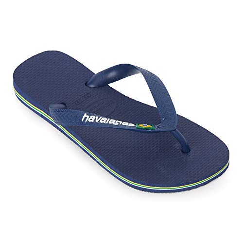 Image of Havaianas Brasillogo Unisex Flip Flops Navy - 37-38