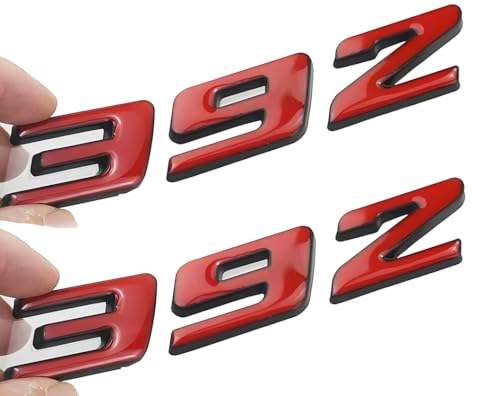 Image of Pair Set 392 Front Right Door Side Badge Nameplates Emblem Self-Adhesive Decals Sticker (Black Red)