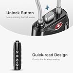 Puroma 4 Pack TSA Approved Luggage Locks, 4 Digit Combination Travel Locks Resettable Code Lock with Zinc Alloy Body for Suitcase, Toolbox, Backpack, Bag, Gym Locker (Basic Black) - Image 5