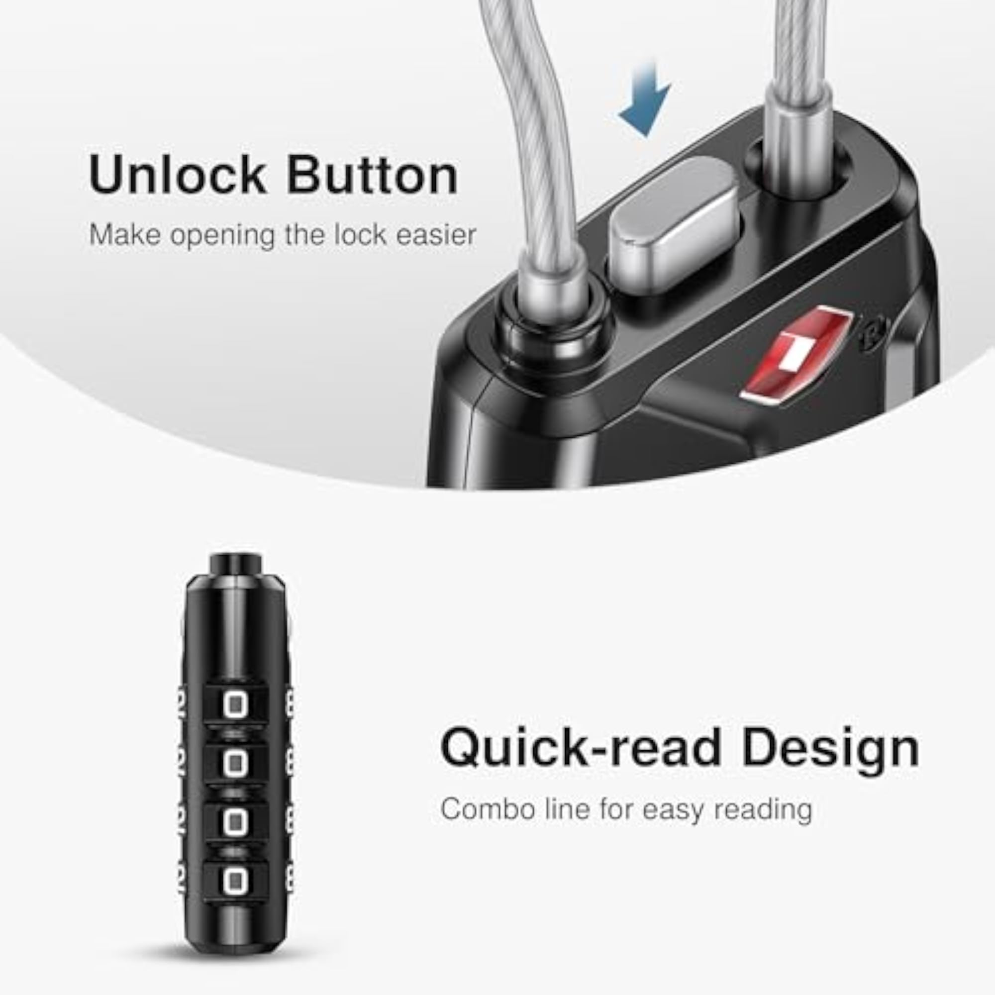 TSA Approved 4 Digit Combination Travel Lock, Zinc Alloy