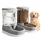 Gravity Pet Feeder and Water Dispenser Set, 8L (4L+4L) Up to 14 Days, Automatic Dog Cat Feeder & Waterer, See-Through Design, Leak-Proof, Anti-Jam, No Electricity, Small Medium Large Dogs Cats