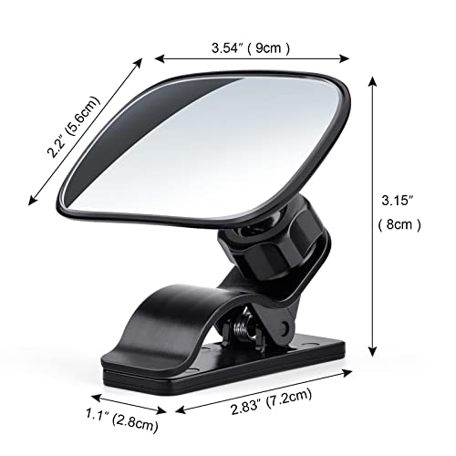 Car Mirror for Baby, Dannisly Back Seat Baby Mirror, Toddler Adjustable Facing Rear View Convex - Accessories, Clip on Windshield or Sun Visor, Black 2