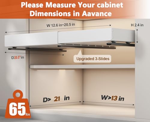 Pull Out Cabinet Organizer,21"Deep,Adjustable(12.6"-20.5")Sliding Drawers for Kitchen Cabinets, Pull Out Drawers for Kitchen Cabinets,Upgrade 3 Slide Rails,Multi-Purpose Cabinet Drawer Organizer-2 PCS by XILIHAI - Used condition - Image 2