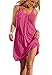 Poulax Womens Summer Causal Solid Color Beach Dress Swimsuit Bikini Cover Ups FBA One Size Pink