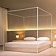 Beyeutao Betthimmel Rahmen 140x200cm Weiß Mückenetz Rahmen Moskitonetz Baldachin Rahmen Bed Canopy Frame Vier Poster Bettrahmen Vier Eckbett Betthimmel Rahmen Betthimmel Pole Schrauben Design.