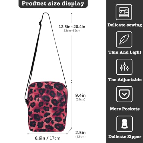 KLL Animal Skin Leopard Red Black mens messenger bag Vegan Leather mens shoulder bags crossbody Travel Ladies Shoulder Handbags3