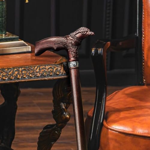 Uoagain Hand Carved Wooden Walking Cane USA Made Eagle Carved Ergonomic Elegant Wood Canes for Men and Women Support up to 400 lbs Provide Stable Canes for Seniors for Daily Use and Gift Giving by uoagain - Image 3