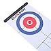 JTLB Tabletop Curling Game Interactive Large Mat Compact Roll Up Curling Family Game for Home Outdoor Fun