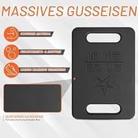 Yes4All Gusseiserne Trainingsplatte für Rucksäcke – Verschiedene Größen Fitnessgerät für Swings, Squats, Krafttraining und Heimübungen, Schwarz - Einzeln – Ansicht 5