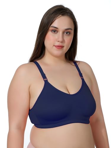 Image of MAROON Cotton Satin Blend Seamless Non Padded Non-Wired Full Coverage Women Minimizer Bra