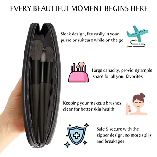 Alextina Pu Makeup Bag And Silicone Makeup Brush Holder With Secure Zipper Closure #TOP2