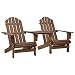 Produktbild vidaXL Massivholz Adirondack Stühle mit Teetisch Gartensessel Stuhl Deckchair Gartenstühle Holzstuhl Balkon Sessel Gartenmöbel Tannenholz Braun
