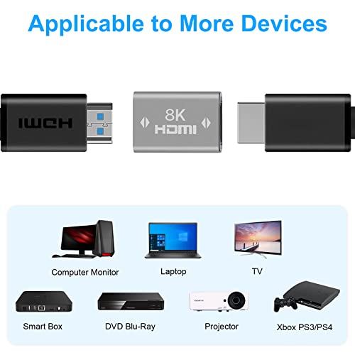 Conector HDMI acoplador 8K hembra a hembra plateado miniatura 7