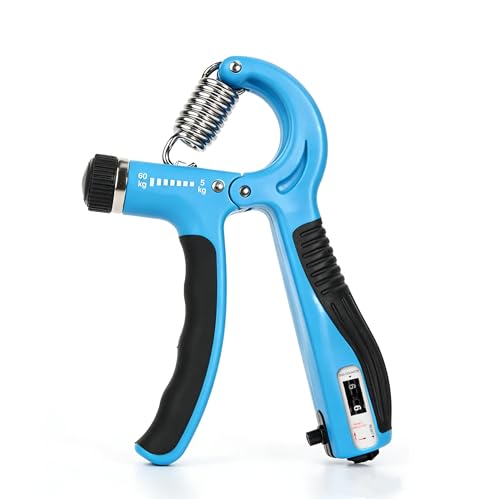 JTHEW Adjustable Hand Gripper with Smart Counter, 5-60kg Resistance Grip