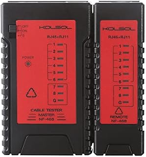 KOLSOL Network Cable Tester, Ethernet Cable Tester, for Lan RJ45 RJ11 RJ12 Cat5 Cat6 UTP Phone Cable,Check Short Circuit, Crossover and Open Circuit 
