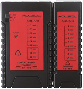 Network Cable Tester, Ethernet Cable Tester, for Lan RJ45 RJ11 RJ12 Cat5 Cat6 UTP Phone Cable,Check Short Circuit, Crossover and Open Circuit