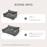 BEDSURE Katzenbett groß orthopädisches Katzensofa - 61x46x25cm Hundesofa kleine Hunde waschbar Katzencouch, rutschfeste Katzenbett flauschig, dunkelgrau
