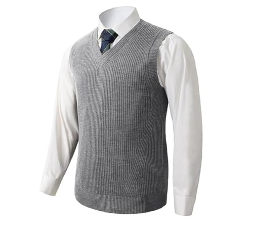 Men V-Neck Knit Vest Business Casual Classic Thick Sleeveless Sweater Vest Male Winter2