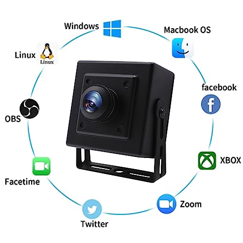 Magnolia USB-Kamera 1080P Weitwinkel mit Metallgehäuse, High fps 2MP Webcam mit 180 Grad Fischaugenobjektiv für Computer/Kiosk/Fahrrekorder/Sicherheitsüberwachungskamera. – Bild 8