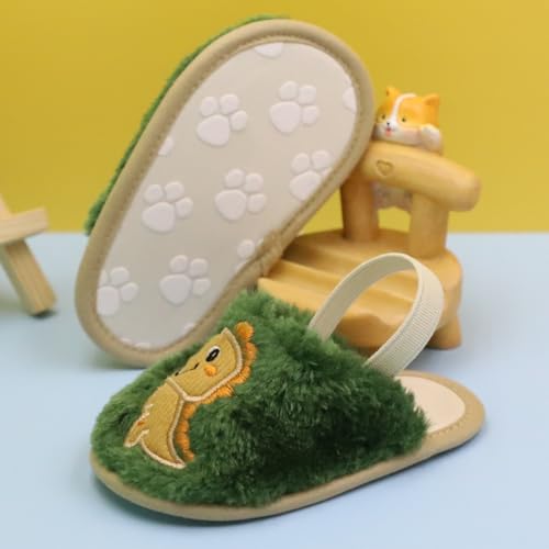 Soft Plush Lightweight House Baby Slippers for First Walking,Non Slip Dinosaur Slippers Baby Shoes for Indoor4