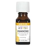 Aura Cacia Frankincense in Jojoba Oil, 100% Pure Boswellia Sacra Essential Oil Blend for Skincare, Massage, Meditation, and Aromatherapy | 0.5 Fl Oz (Pack of 1)