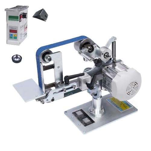 Eoweiot Abrasive Belt Sander,Brushless Motor, Stepless Speed Control, Digital Display, Vertical & Horizontal Polishing, Forward