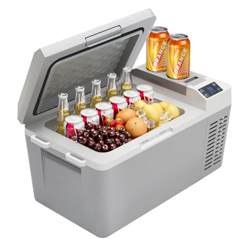 Car Refrigerator - 21 QT Electric Cooler with Ultra-Fast Cooling, Car Cooler with Low Power, Portable Refrigerator with Battery Protection, Portable F