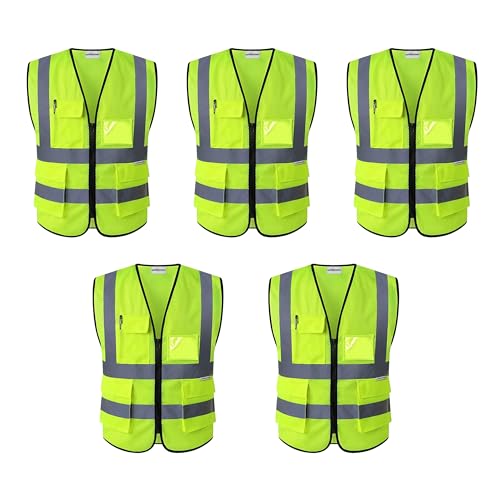Image of uniformer Premium Safety Jacket for Men and Women | Reflective High Visibility | Ideal Unisex Safety Jacket for Civil Engineer | Used in Airport, Construction, Traffic