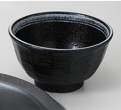 Set of 5, Black Glazed Fuchi Carving, Black Fine Kezuri, 4.5 Pots, 5.4 x 3.1 inches (13.8 x 8 cm), 10.6 oz (300 g), Tsukemen, Soba Dokoro, Ryokan, Japanese Tableware, Restaurants, Commercial Use,