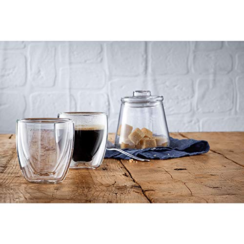 WMF Kult doppelwandige Espressotassen Glas Set 6-teilig, doppelwandige Gläser 80ml, Schwebeeffekt, Thermogläser… – Ansicht 2