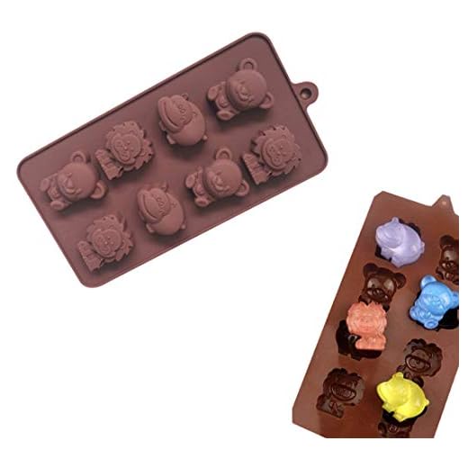 Freessom Moulessilicone Patisserie Original Ourson Lion Animaux Kawaii Résistant Gâteau Chocolat Cupcake Anniversaire DIY