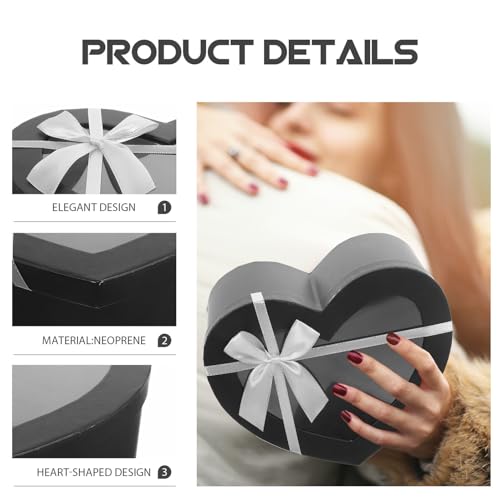 Coffret présent vide pour fleurs en forme de cœur rigide de luxe - 7