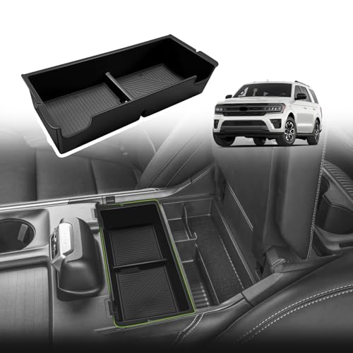 Muslogy Center Console Organizer Compatible with 2026 2025 Ford Expedition Accessories Custom Fit Storage Box ABS Material Insert (Fit with OEM Tray)
