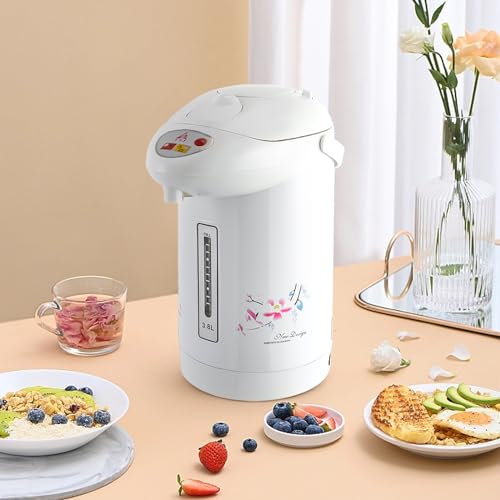 Tetera eléctrica 3.8L acero inoxidable 750W blanca miniatura 3