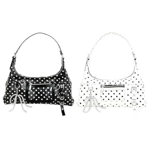Sac à bandoulière cuir PU grand sac sous les bras fourre-tout blanc