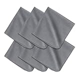 TENOC 6 Pack Microfiber Cleaning Cloths for Electronics, Camera Lenses, Eyeglasses, Cell Phone and Laptop Screens, Safe and Effective Wipe Kit, Gray (6'x6')