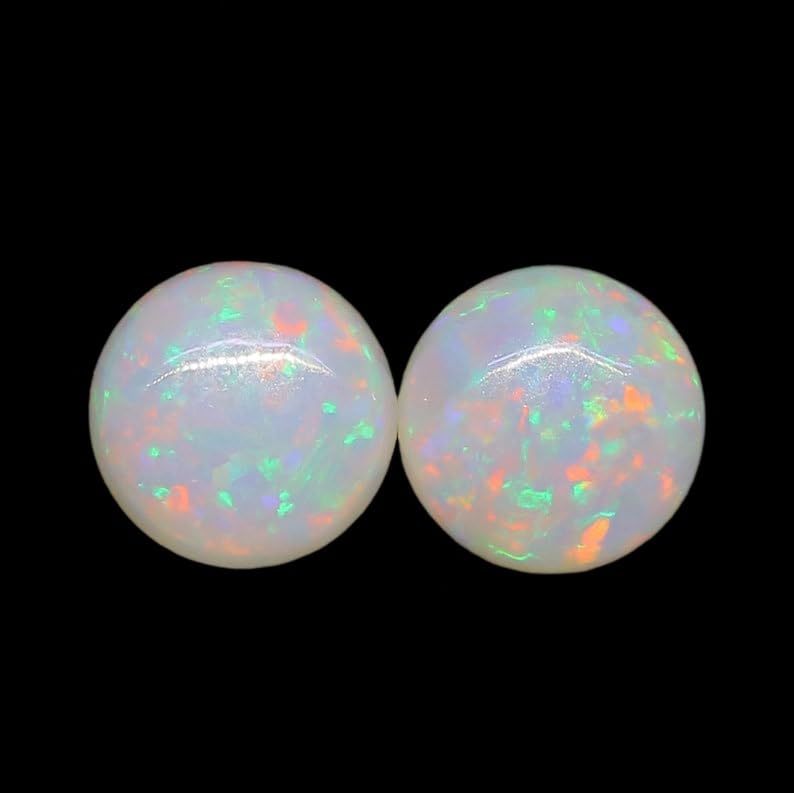 Paire d'opale australienne 4 mm de qualité AAA pour joaillerie - 2