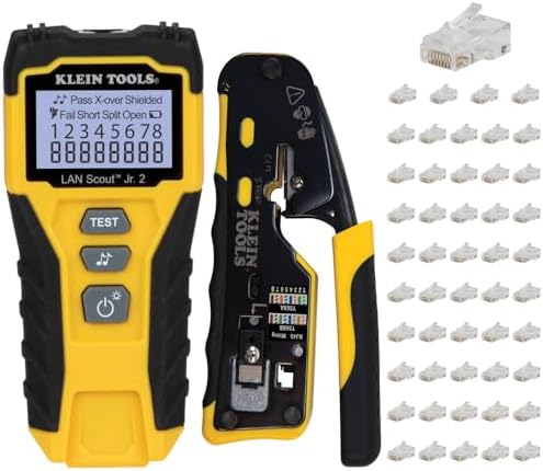 Klein Tools 80072 RJ45 Cable Tester Kit with LAN Scout Jr. 2, Coa...