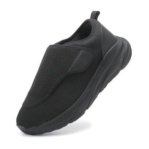 Wide Diabetic Slip-On Shoes Adjustable Comfortable Walking Breathable Width Arthritis Edema Shoes - for Swollen Feet Foot Pain Relief