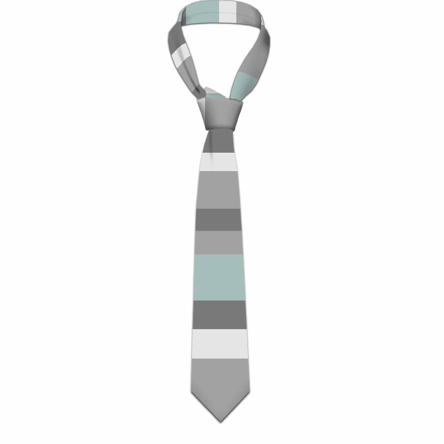 BEEOFICEPENG Mens Ties Aqua Horizontal Stripes Men's Neckties Business Neckties Suit Tie Soft Wedding Gentleman Formal Tie