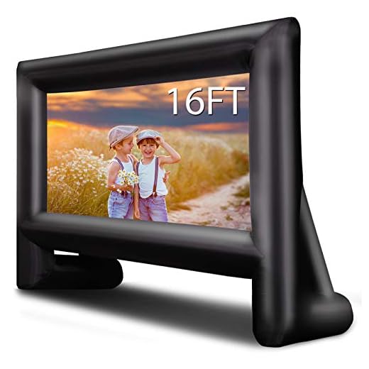 OUTTOY 16 Feet Inflatable Projector Screens, Inflatable Movie Screen Outdoor Blow Up Movie Screens Supports Front and Rear Projection