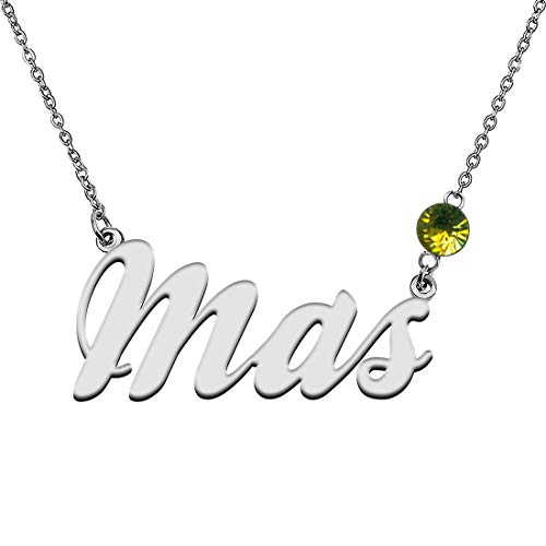GR859C Personalized Charm Name Necklace with Birthstone for Best Friends Mas