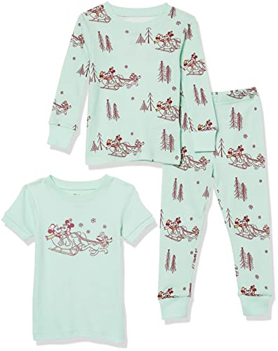 Amazon Essentials Disney | Marvel | Star Wars Ensemble pyjama 3 pièces en coton pour bébé garçon, coupe ajustée, Mickey Hiver, 18 mois